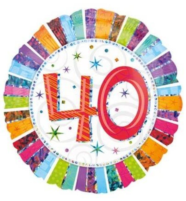 FBC25 Folie ballon 40 jaar streepjes