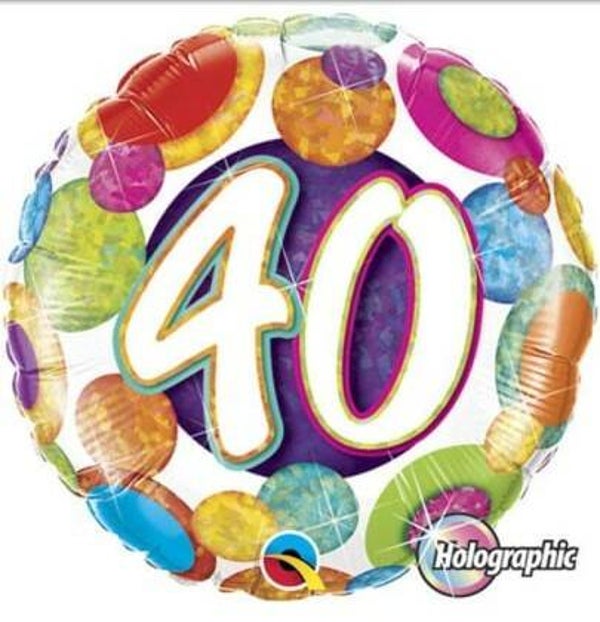 FBC28 Folie ballon 40 jaar grote stippen