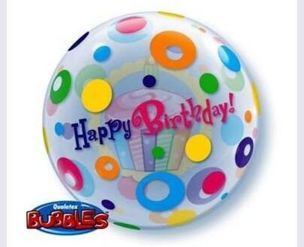 BBV2 Bubble ballon luxe happy birthday cupcake