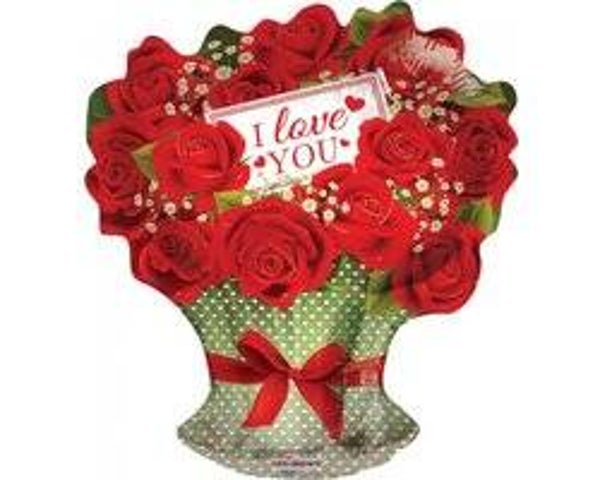 FBO44 Bos met rozen i love you