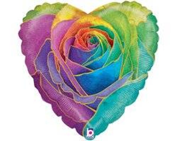 FBBH14 Hart regenboog roos