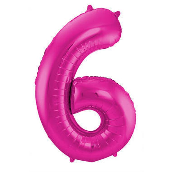 CGR7 Cijfer 6 glans roze
