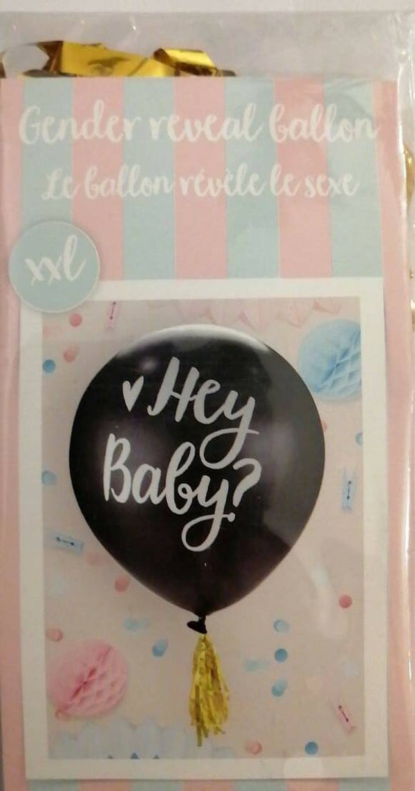 FBB13 Gender reveal met opdruk ( hey baby?)