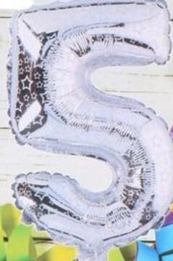 CKV5 Cijfer 5 zilver wit