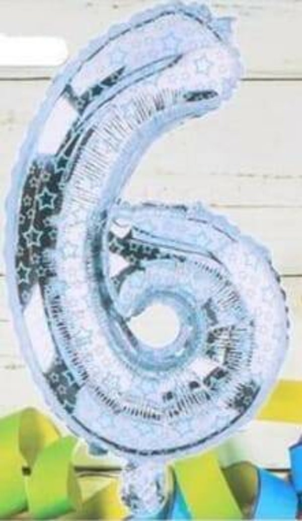 CKV6 Cijfer 6 zilver blauw