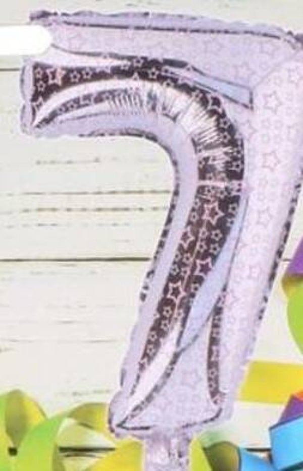 CKV7 Cijfer 7 zilver roze