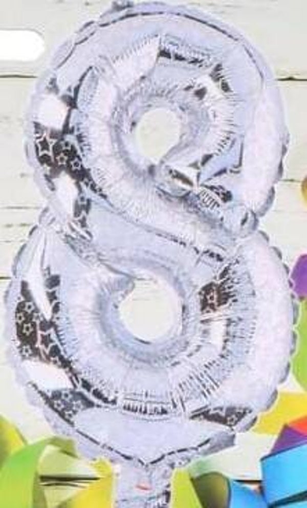 CKV8 Cijfer 8 zilver wit