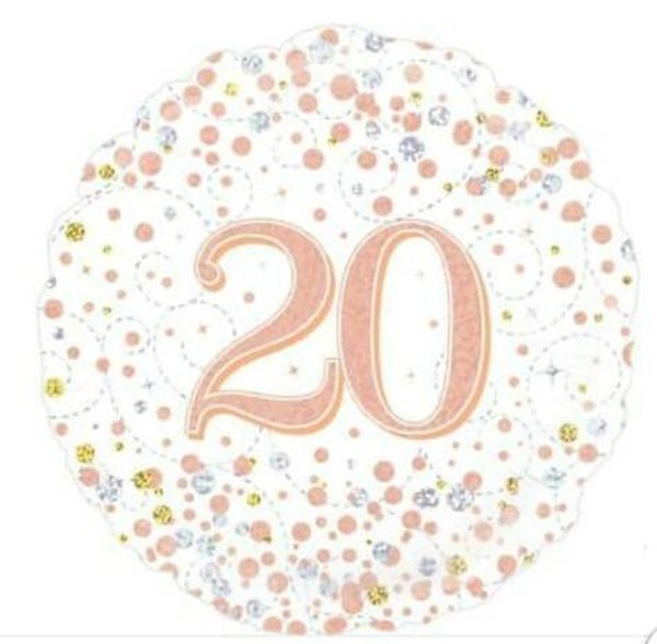 FBC2 Folie ballon 20 rose goud wit