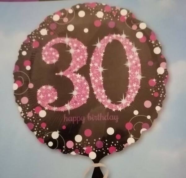 FBC4 Folie ballon 30 zwart roze