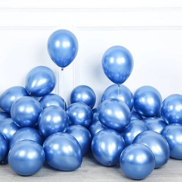 LB1 Latex metallic blauw ballon met helium