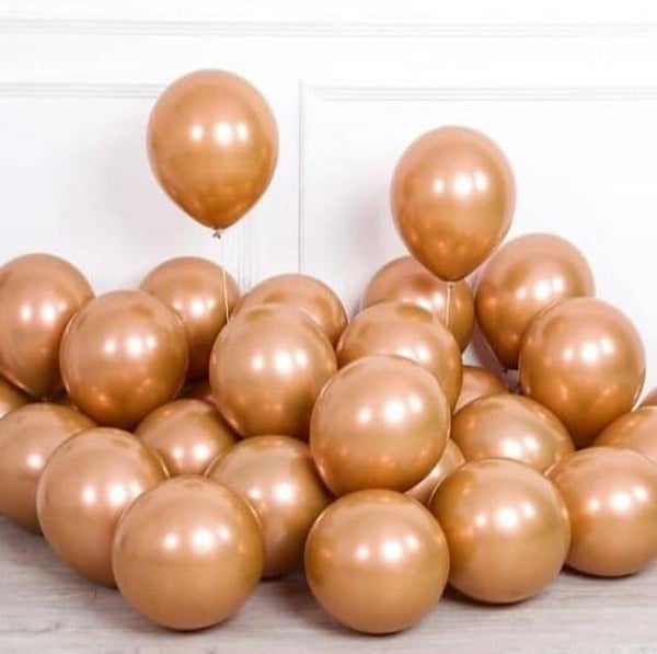 LBRO1 Latex metallic brons ballon met helium