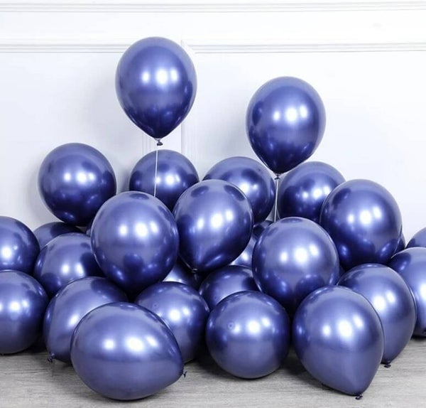LB2 Latex metallic donker blauw ballon met helium