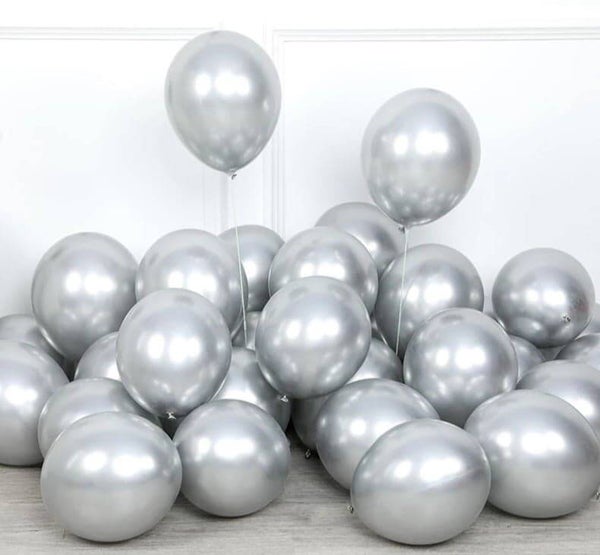 LZI1 Latex metallic zilveren ballonnen