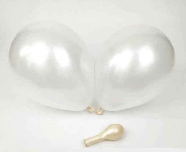 LW2 Latex metallic witte ballonnen