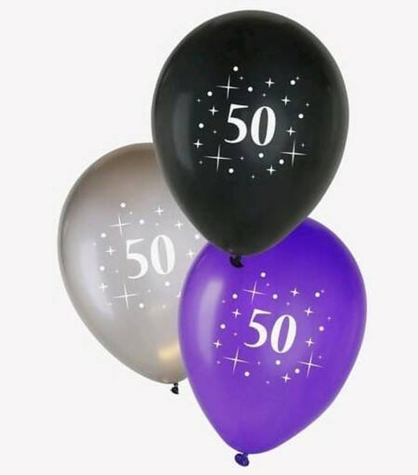 LO10 Latex ballon met opdruk (50) paars met helium