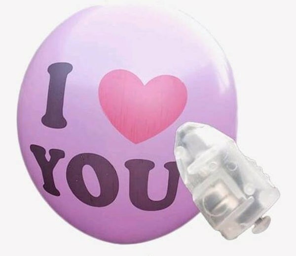 LO8 Latex ballonnen met opdruk (i love you) roze met lichtjes