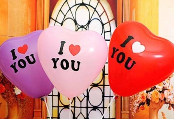 LO9 Latex ballonnen hart met opdruk (i love you) wit