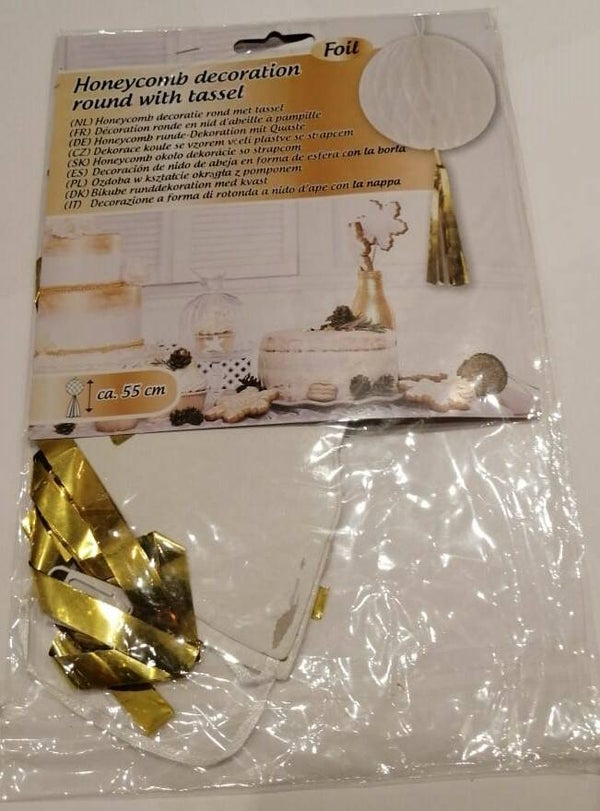 OV1 Honingraat decoratie bal wit