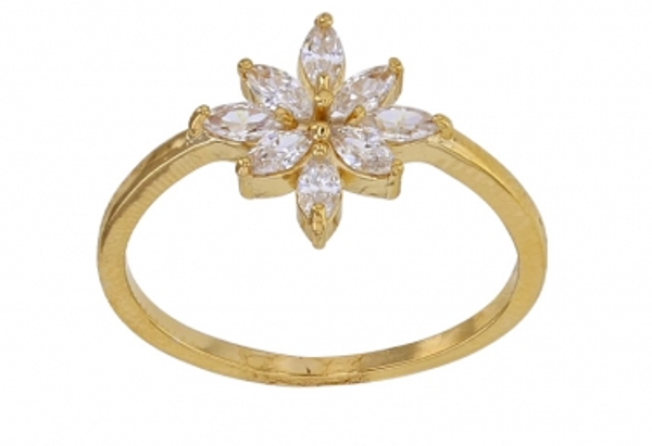 Bague Fleur ornée de pierres zirconium