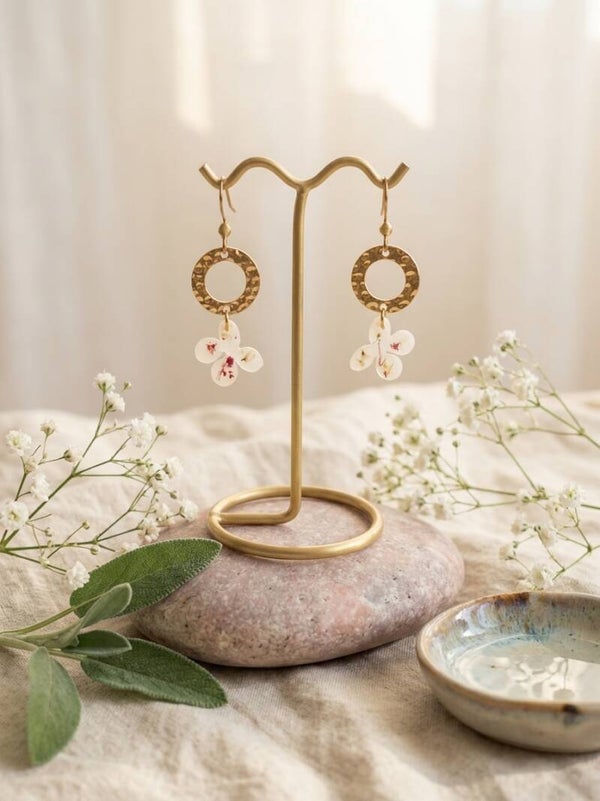 Boucles d'oreille Florales Papillons