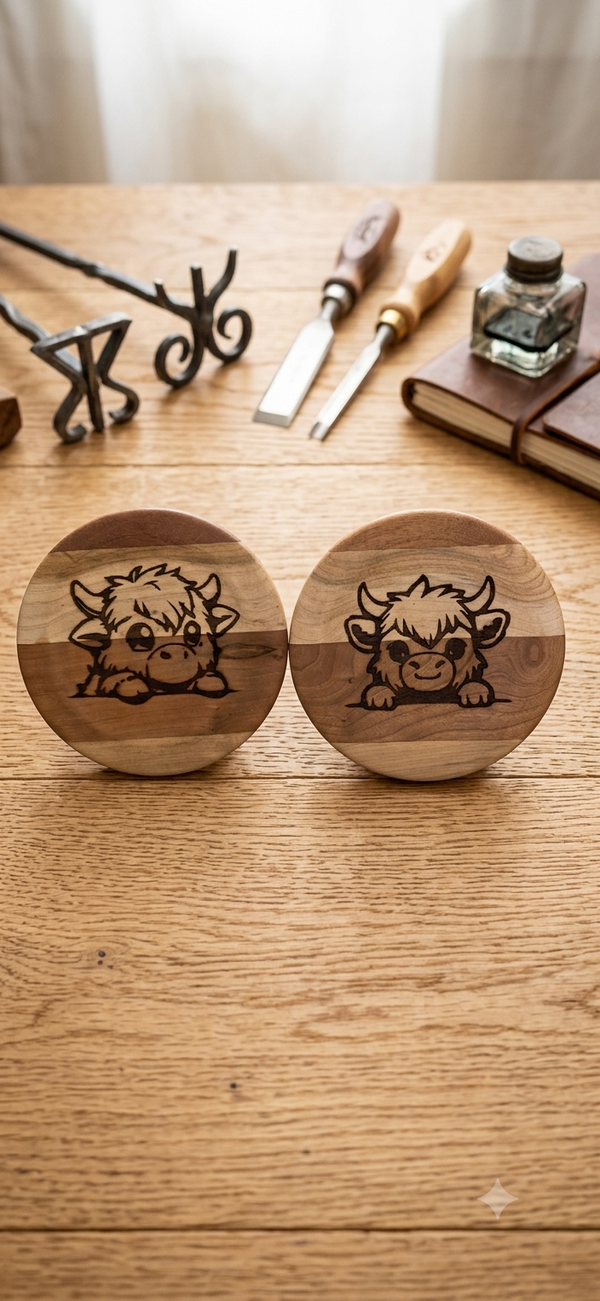 Highland cow plate 2 piece set