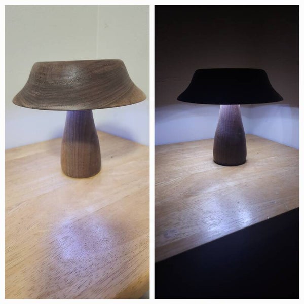 black walnut accent lamp