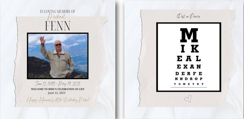 Personalized celebration of life memorial card