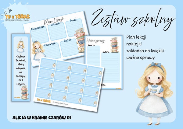 Zestaw szkolny -  Alicja w Krainie Czarów - Alicja