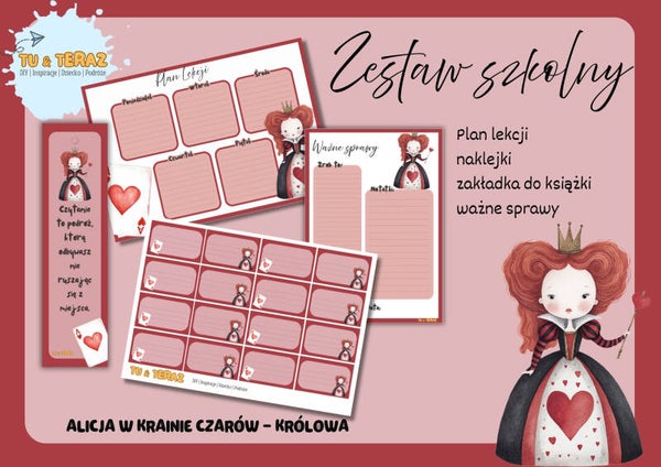 Zestaw szkolny -  Alicja w Krainie Czarów - Królowa