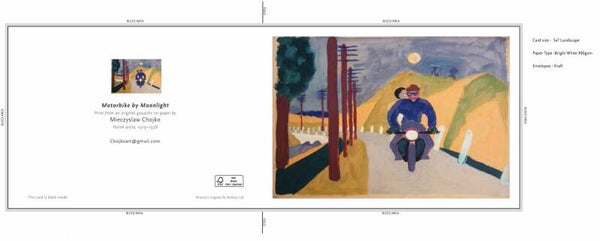 Motorbike by moonlight card