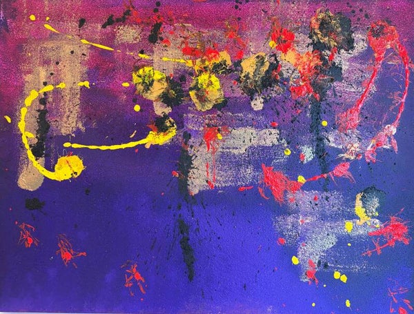 Acrylic Art - Purple & Gold