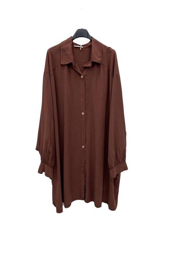 Oversized hemd terracotta