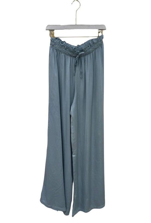 Zijdezachte losse broek wasabi