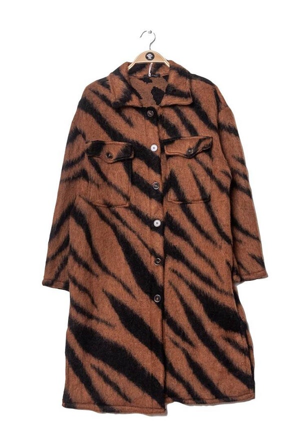 Jacket brown with zebra print