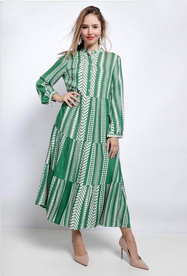 Hemdjurk met print in ‘Green flash’