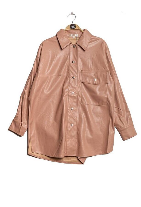 Imitatieleren jas in ‘Rose Shadow’