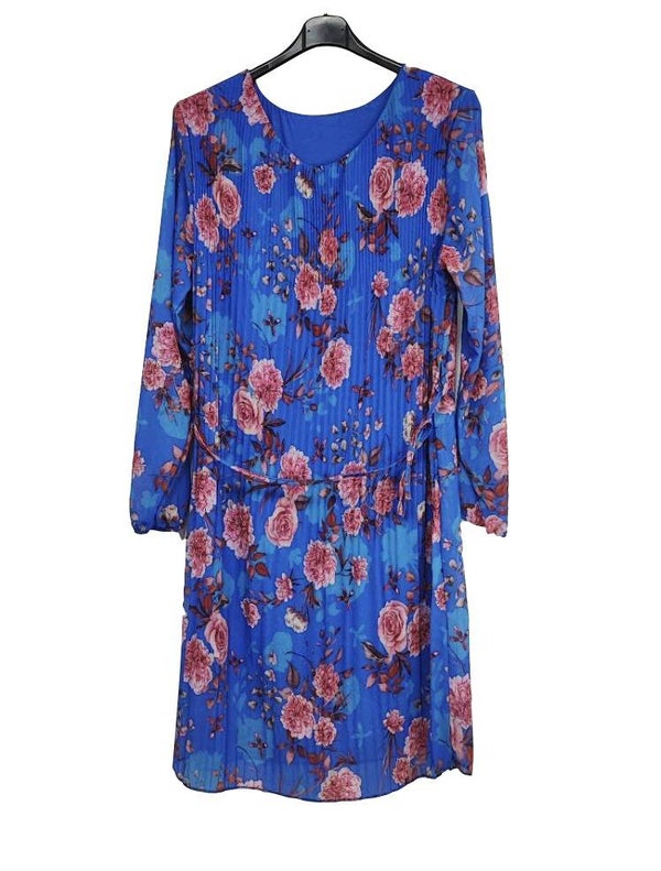 Overhemdjurk in ‘Royal blue’ met bloemenprint