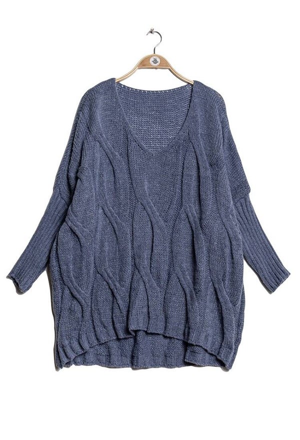 Cable knit sweater jeans