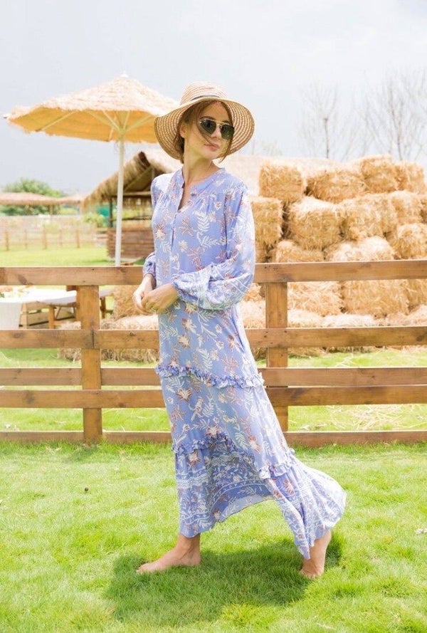 Hemdjurk lila met bloemenprint