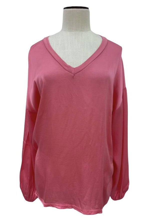 Zijdezachte top fuchsia