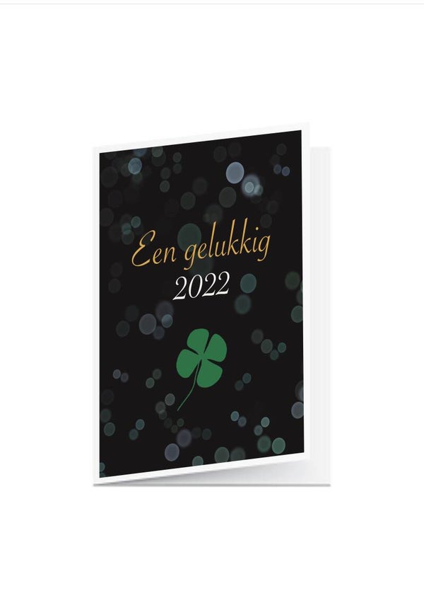 3 nieuwjaarskaarten ‘Klavertje Vier’