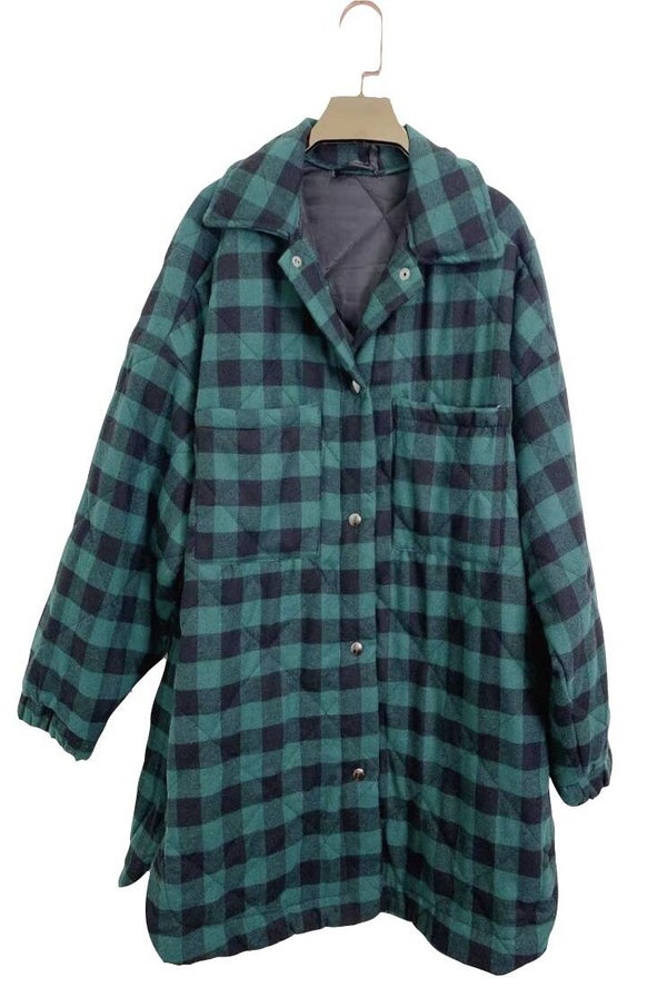 Checkered overshirt alpine green