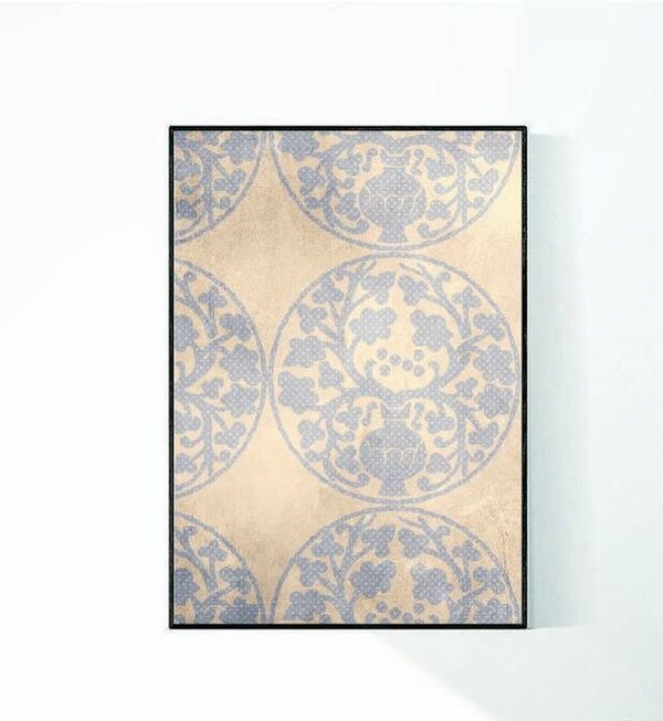 Poster Folk garden blue