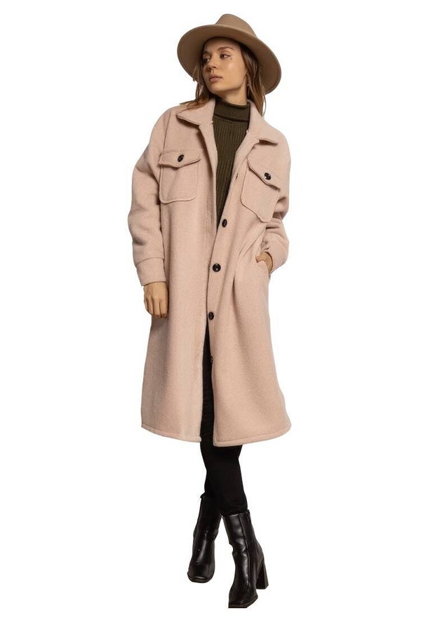 Lange zachte overshirt in ‘Rose Shadow’