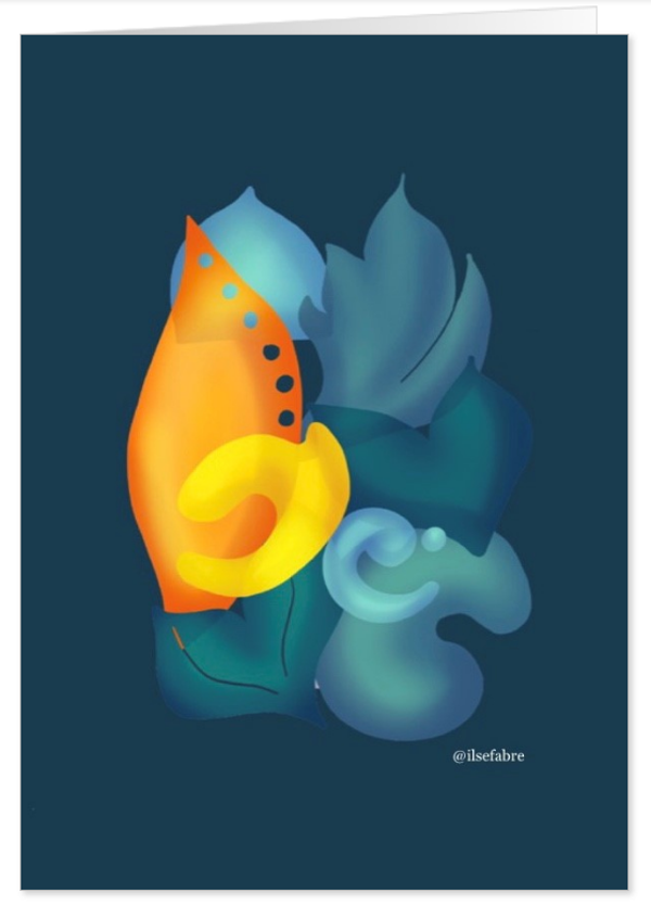 Wenskaarten - 'Flames blue' - kunstkaart