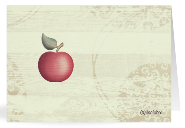 Wenskaarten - 'Table apple' : pakketje van 5 kunstkaarten.