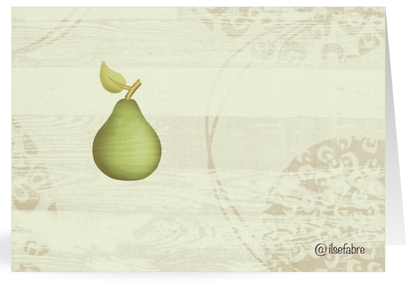 Wenskaarten - 'Table pear' : pakketje van 5 kunstkaarten.