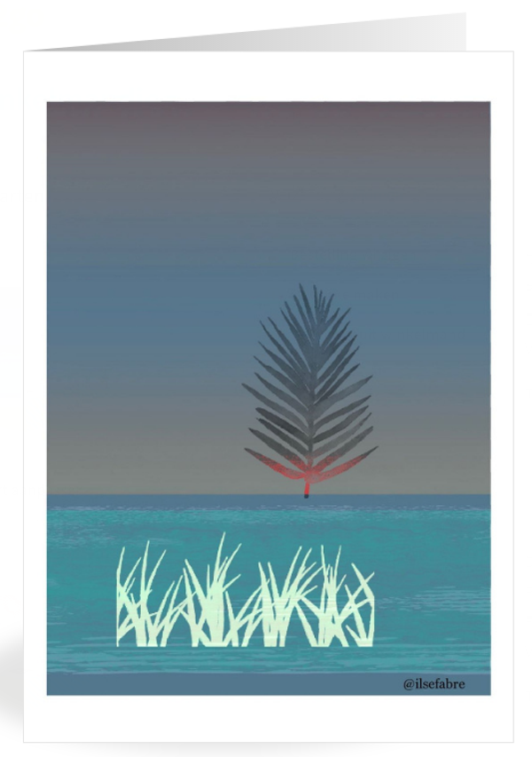 Rouwkaarten - 'View in the evening blue' - pakketje met 5 kunstkaarten