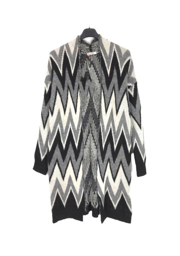 Gilet gris with Chevron Pattern