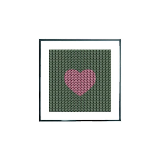 Poster ingelijst ‘Knit heart’